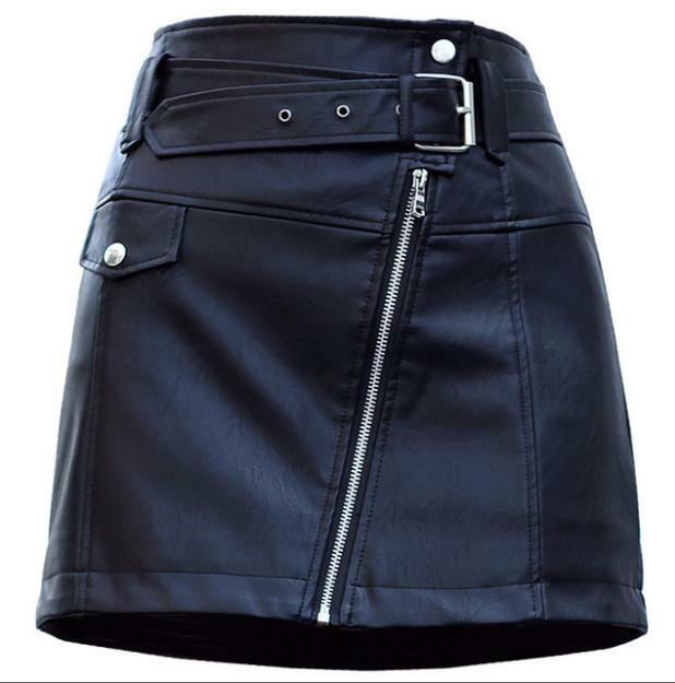 Minifalda de cuero para mujer, falda ajustada de cintura alta, informal, K1389, para oficina, novedad de verano