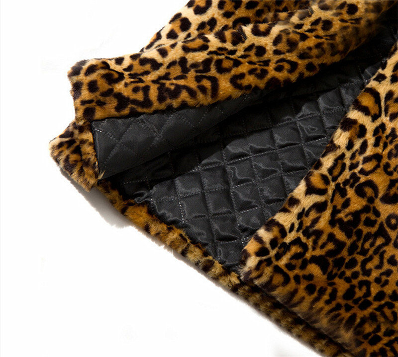 Fashion Leopard Coat Long Sleeves Female Winter Jacket Plus Sizes Soft Warm Teddy Coat Women Faux Fur Jacket Furry Coat 2021