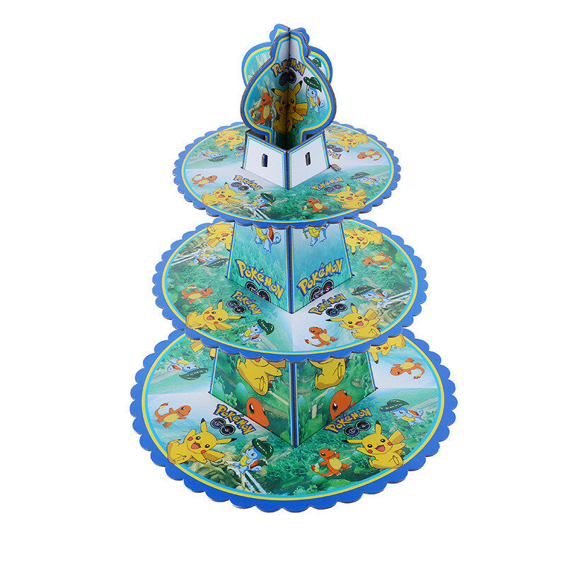 Décorations avec vaisselle jetable en motif de dessin animé pikachu Pokemon,ensemble tasses et assiettes en papier et fournitures de fête d'anniversaire pour enfant