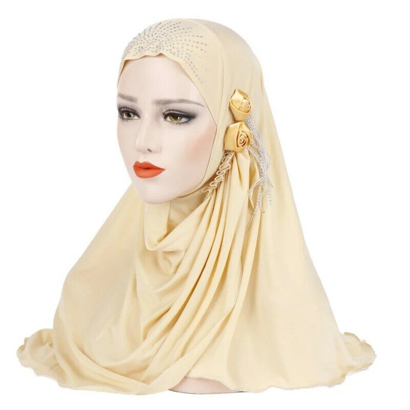 หมวกห่ออิสลามสุภาพสตรีผ้าพันคอ Headwear มุสลิมด้านใน Hijab ผ้าคลุมไหล่ผ้าพันคอ Ramadan อาหรับ Amira Headscarf ใหม่