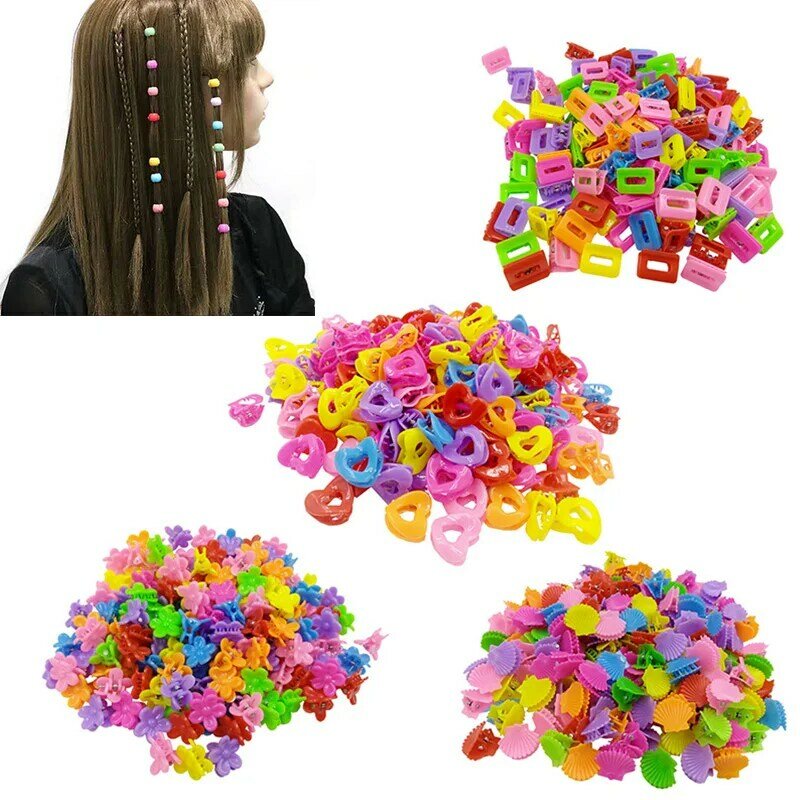 30ชิ้น/เซ็ต Mini น่ารัก Candy สีผม Claw คลิปลูกปัด Hollow พลาสติก Hairpins สำหรับสาว Braids แฟชั่น Headwear ใหม่