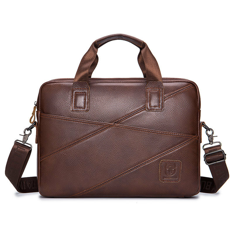 New Design Men Business Travel Bag Crazy Horse Cow Leather Briefcase Casual Handbag Soft Shoulder Cross body Bag Male Laptop Bag