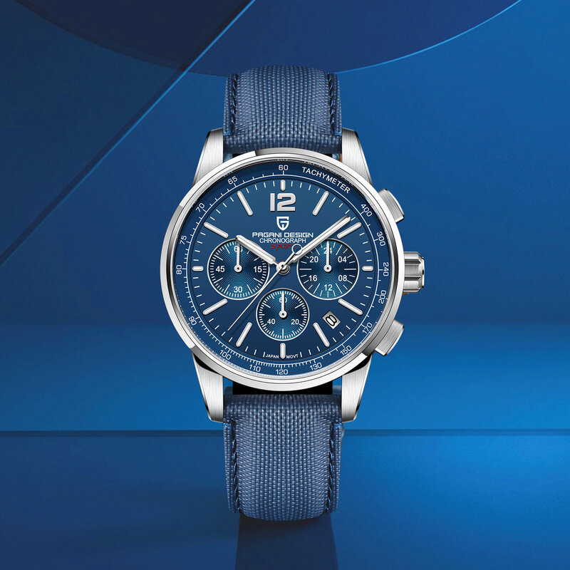 Pagani design relógio de quartzo masculino esporte data automática cronógrafo à prova dvágua vk63 safira vidro parar relógio presente relógio de pulso 41mm