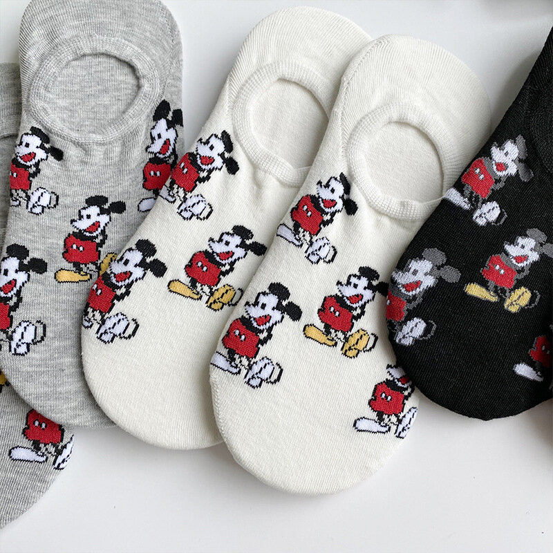 1 pair The New Disney Anime figure Summer thin Mickey Minnie mouse sock Cartoon casual xxx boy and girls Princess socks min