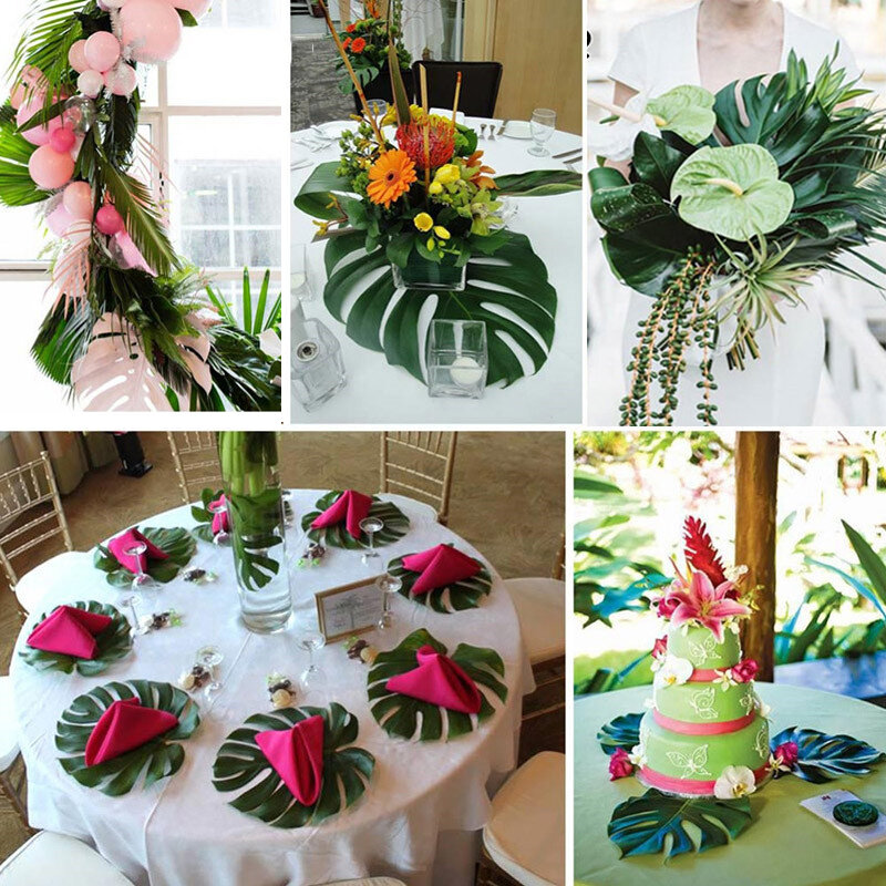 Decoración de boda plantas artificiales tropicales guirnal 