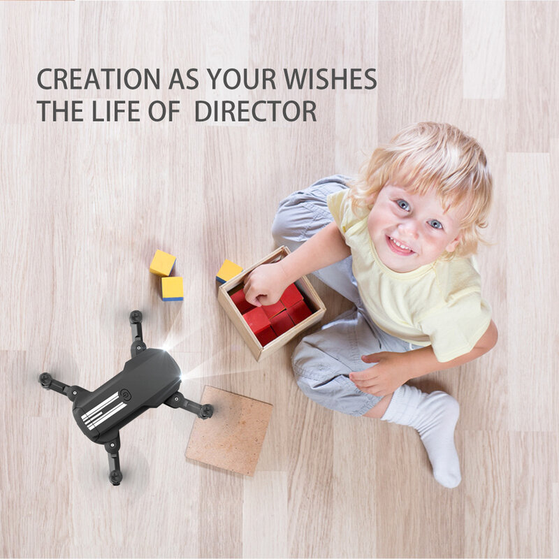 LSRC-Mini Dron 4K 1080P HD, cámara WiFi Fpv, presión de aire, altura de mantenimiento, negro y gris, Quadcopter plegable RC, juguete para regalo