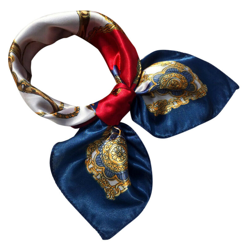 Moda bufanda de seda bufandas mujer chales Foulard de cuello cuadrado pequeño diadema 2021 estampado de moda pañuelo Bandana 50*50cm