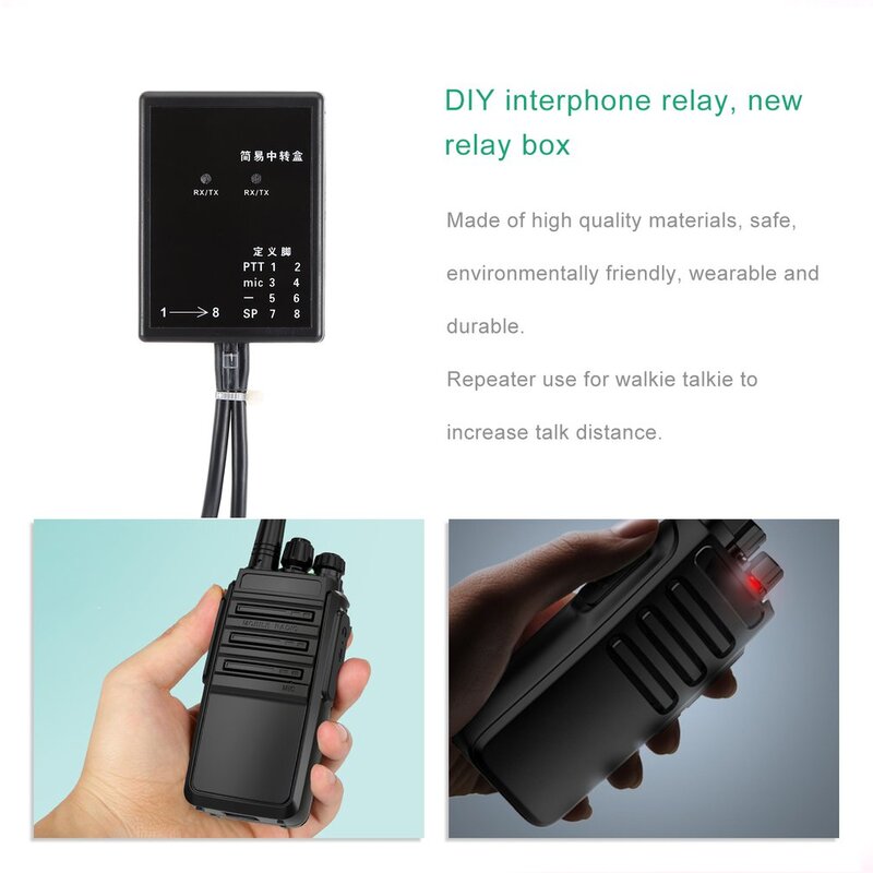 Caixa de repetidor para rádio de duas vias, para baofeng, para ijxun, kirisun, para caixa de relé hyt, diy, repetidor para walkie talkie