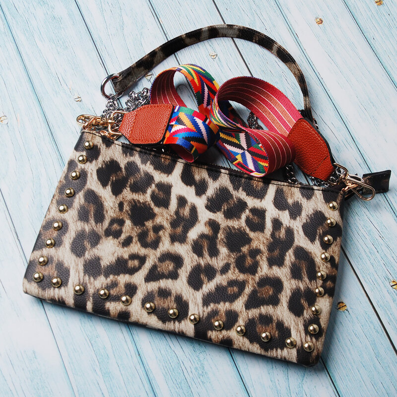 Fashion Leopard Print Sling Bag Winter Purse Handbags Crossbody Bag for Women DOM-1021718