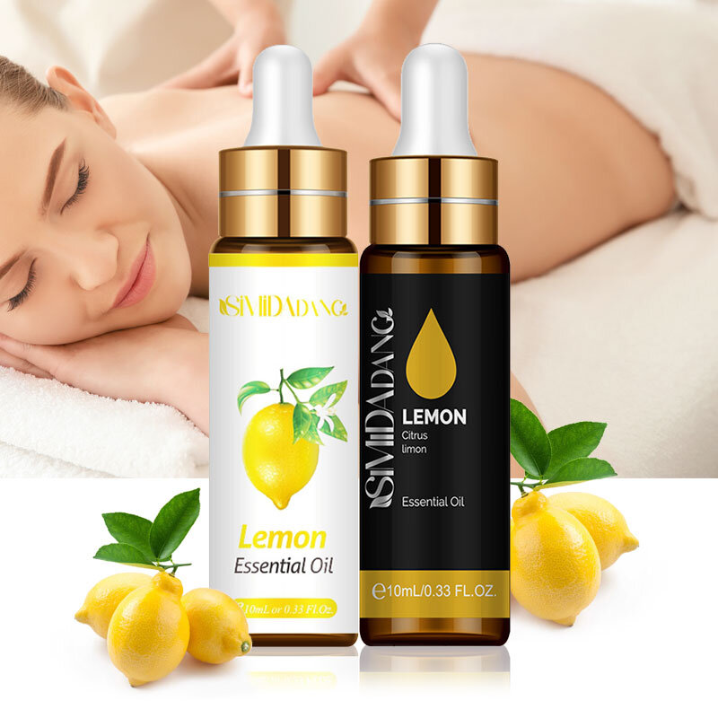 10ML di olio di limone Gua Sha oli per cuticole idratanti aromaterapia massaggio singolo olio essenziale sbiancante deodorizzazione anti-età