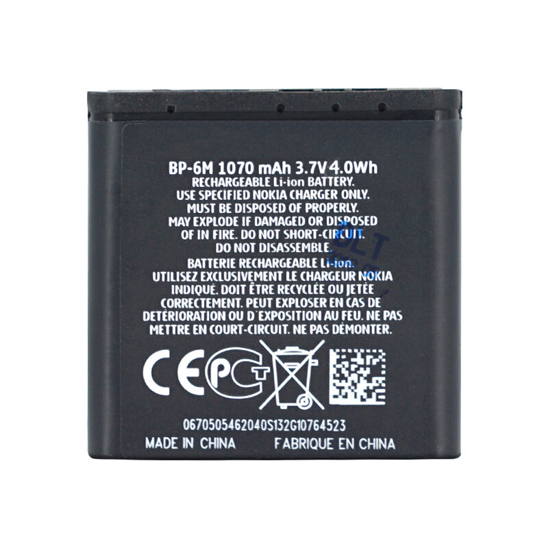 OHD oryginalny o dużej pojemności BP6M BP-6M BP 6M bateria zamienna do NOKIA 6233 6280 6288 9300 N73 N93 3250 baterie 1100mah
