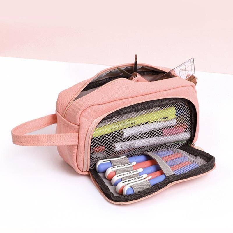 Saco de lápis de grande capacidade 20 cores kawaii caneta escolar suprimentos caixa de lápis bolsa de papelaria