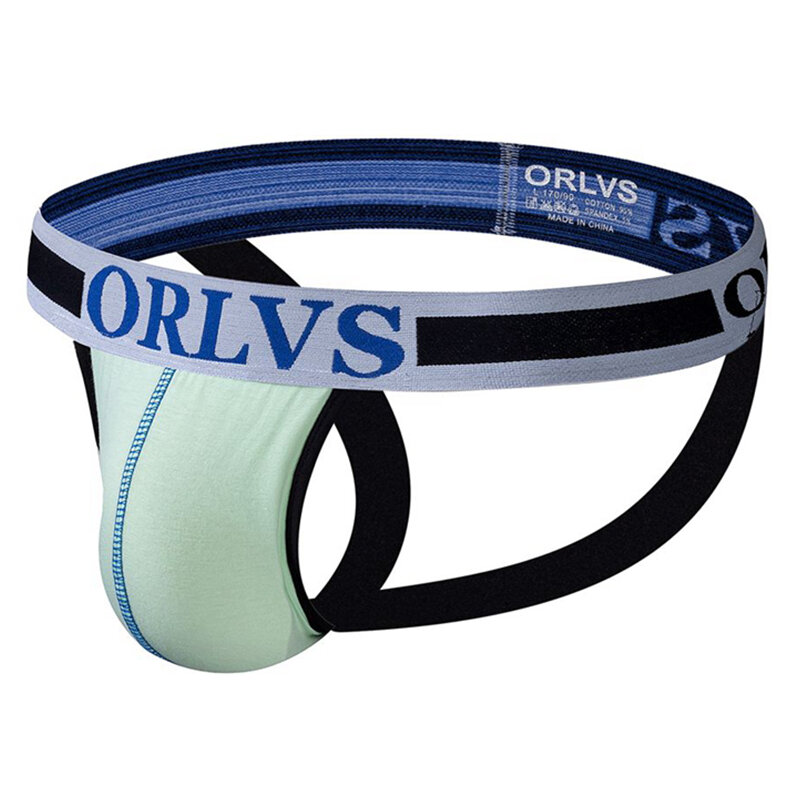 ORLVS-섹시한 남성 속옷, 서포터 파우치, 남성 코튼 팬티, 끈 메쉬 팬티, 게이 슬립 옴므 디자인