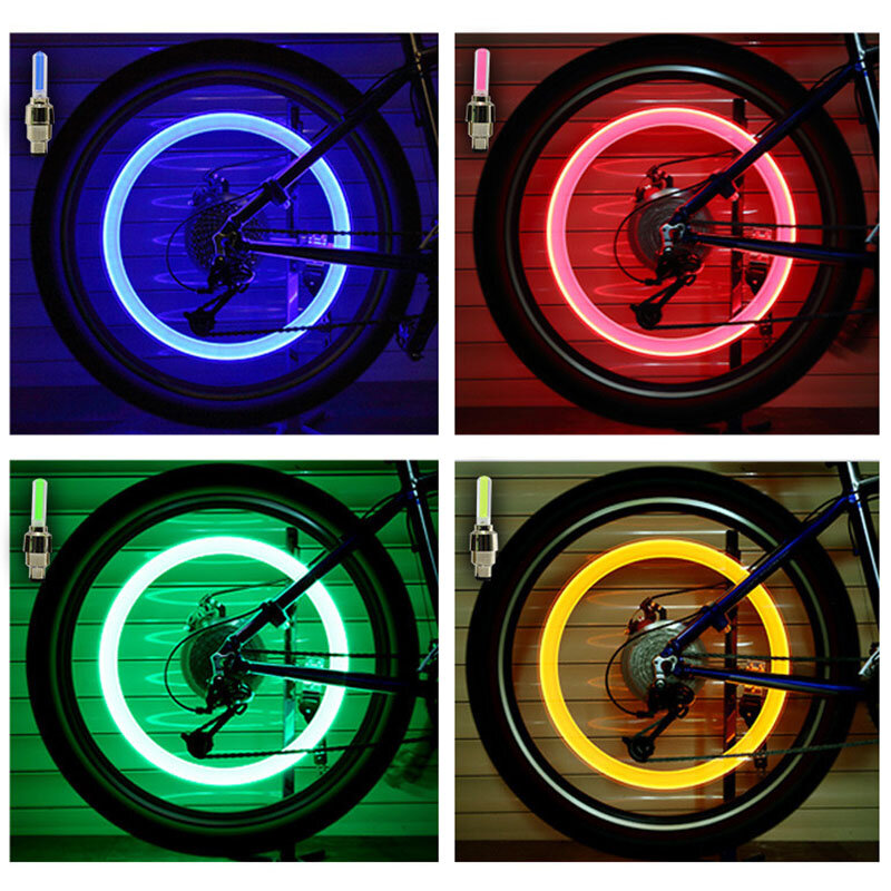 Czujniki ruchu światła rowerowe z bateriami LED rowerowy koła szprychy światła lampa opona światło do zaworu dętki MTB Bike akcesoria rowerowe
