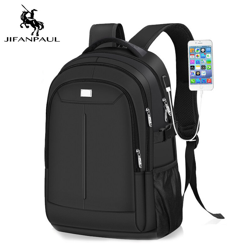 Jifanpaul bolsa de viagem impermeável, bolsa casual masculina e feminina, interface usb, da moda, casual