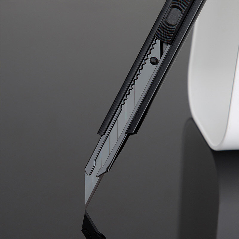 Cuchillo utilitario de aleación de aluminio, cortador de papel, hoja de Metal, ángulo de diseño autoblocante con cortador de rotura