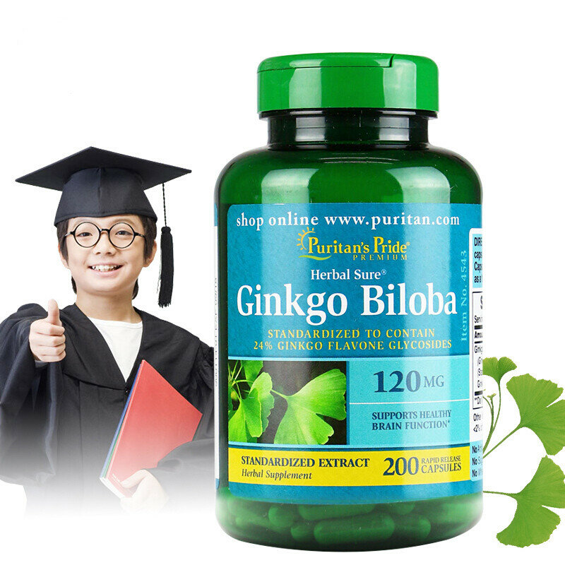 Extrait de Ginkgo Biloba argent, 120 Mg, 200 gélules pour renforcer la mémoire