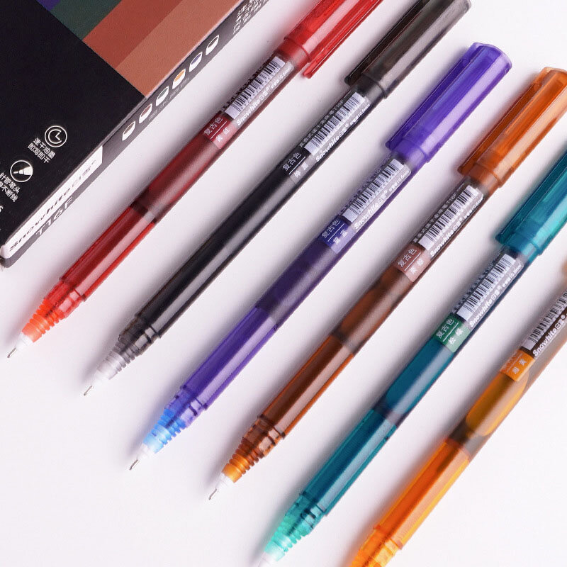 6cs/set 0,5mm Retro Farbe Roller Stift Große Kapazität tinte Gerade Flüssigkeit Rollerball Gel Stift für Schule Büro schreibwaren Kawaii