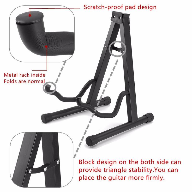Portable Universal Guitar Stand Black Folding Tripod Stand Acoustic Classical Electric Guitar Stand Bass Holder Multifunctional