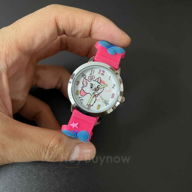 2022 neue Produkt 3D Katze Cartoon Quarz Armbanduhr für Mädchen Casual Silikon Schmetterling Armband Leucht Uhr Montre Enfant