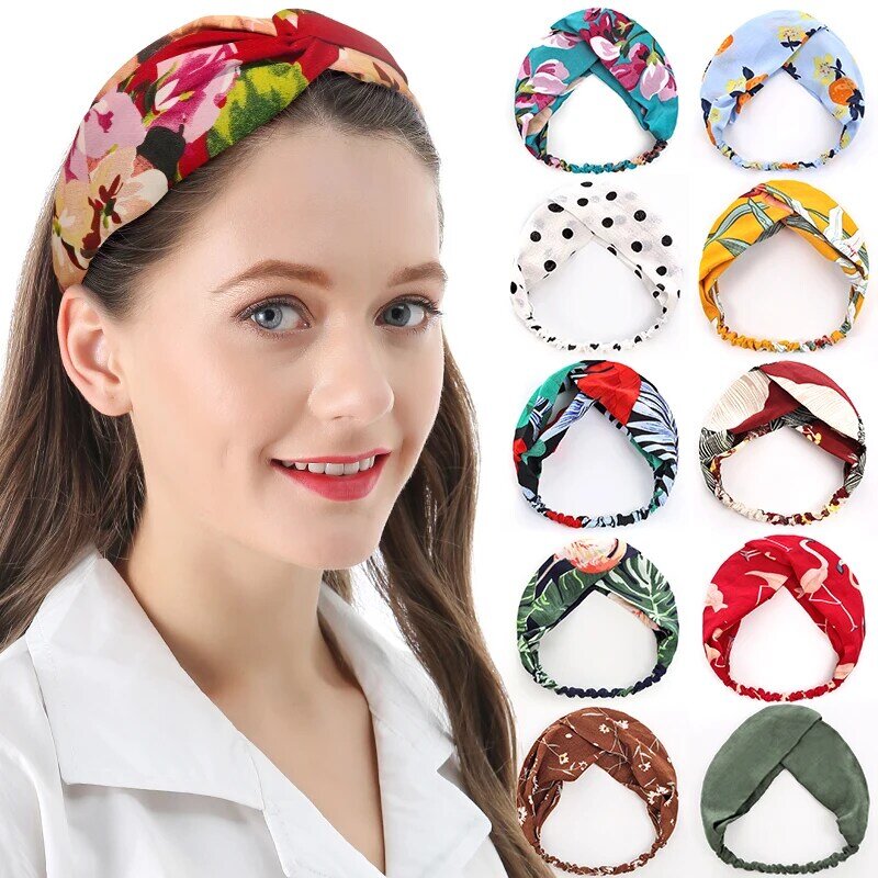 ChenYan dorosły Ornament nakrycia głowy moda dziewczyny Hairbands kobiety drukowanie kolory pałąk