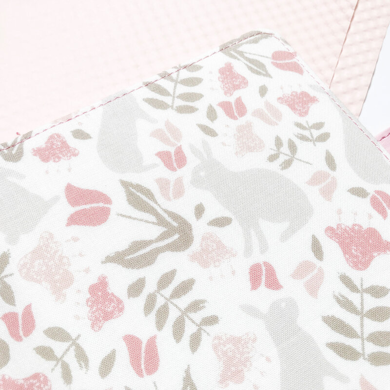 Capa floral de coelho para caderno, artesanal, tecido, notas para meninas, a5a6, caderno para desenho, diário pessoal, acessório de escritório