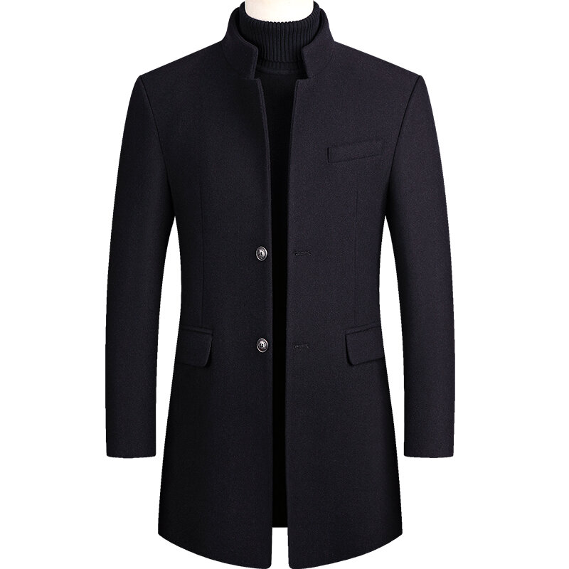 Cappotto da uomo autunno/inverno 2021 nuovo cappotto di lana da uomo giacca a vento in lana di media lunghezza da uomo
