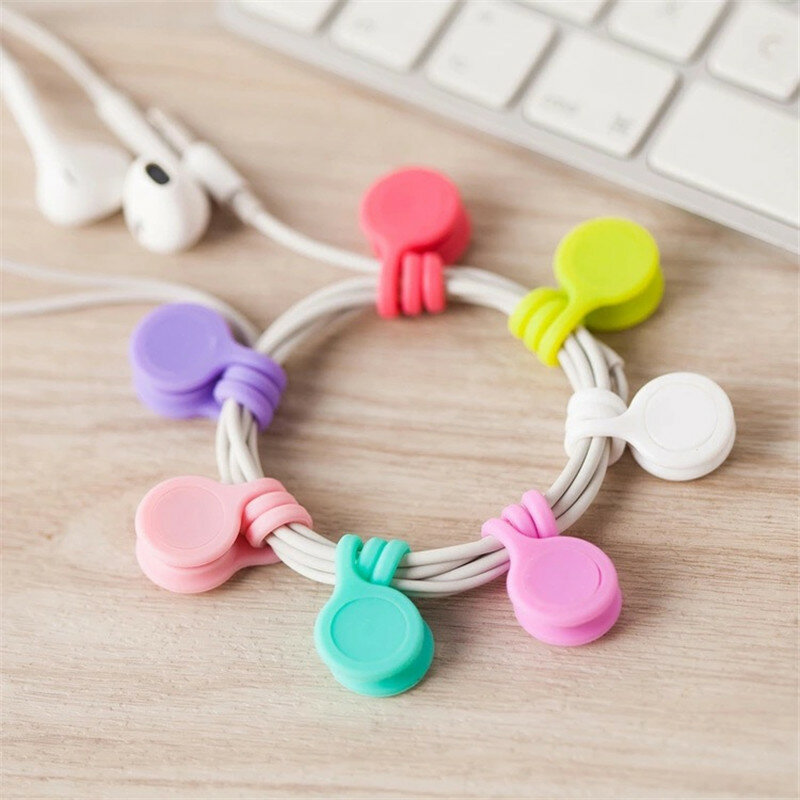3pcs Multifunction Magnetic Earphone Cord Winder Cable Holder Organizer Clips