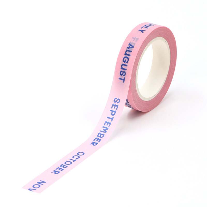 1PC 10MM*10M Pick Month washi tape Masking Tapes Decorative Stickers DIY Stationery School Supplies