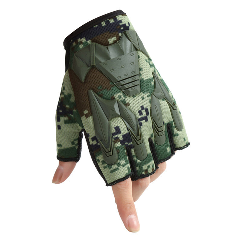Mannen Camouflage Vingerloze Tactische Handschoenen Militaire Leger Schieten Fiets Hard Knuckle Half Vinger Handschoenen Mannen Zwarte Auto Handschoenen