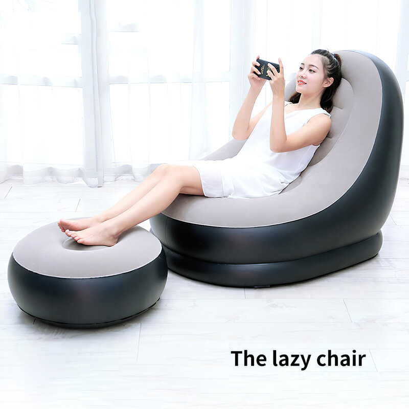 2 pçs/set Sofá Preguiçoso Cadeira Siesta Única Pausa para o Almoço de Luxo Sofá Inflável Adequado Para Varanda de Casa