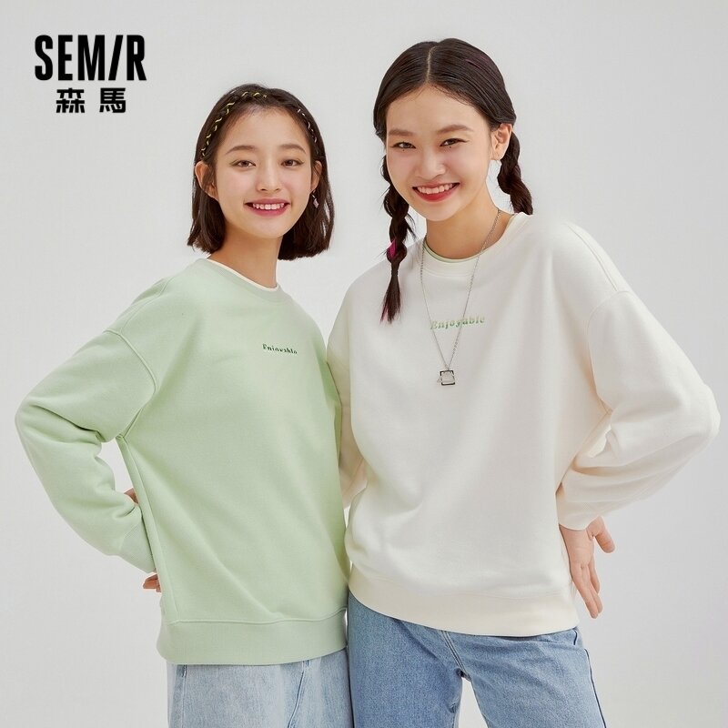 SEMIR – faux sweat-shirt deux pièces en velours pour femme, haut à empiler, court, tendance, collection automne et hiver