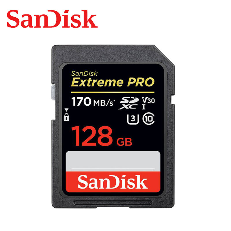 Sandisk-cartão de memória para câmera, cartão sd extreme pro, sdhc/sdxc, 256gb, 128gb, 64gb, 32gb, c10, u3, v30