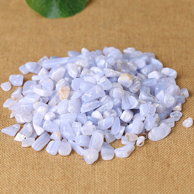 Natural Blue Chalcedony Gravel BluePatternAgateBare Stone Large Particles Light Blue Gem Energy Enhancement Healing Crystal
