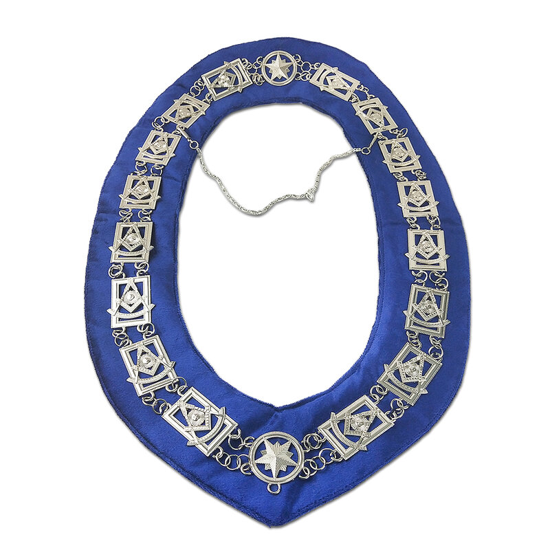Ошейник-цепочка в стиле мастера, украшение с серебряным покрытием, голубой подарок