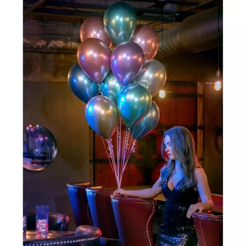 50 pçs/saco balão de metal de borracha 2.8g grosso redondo colorido decoração de festa balões