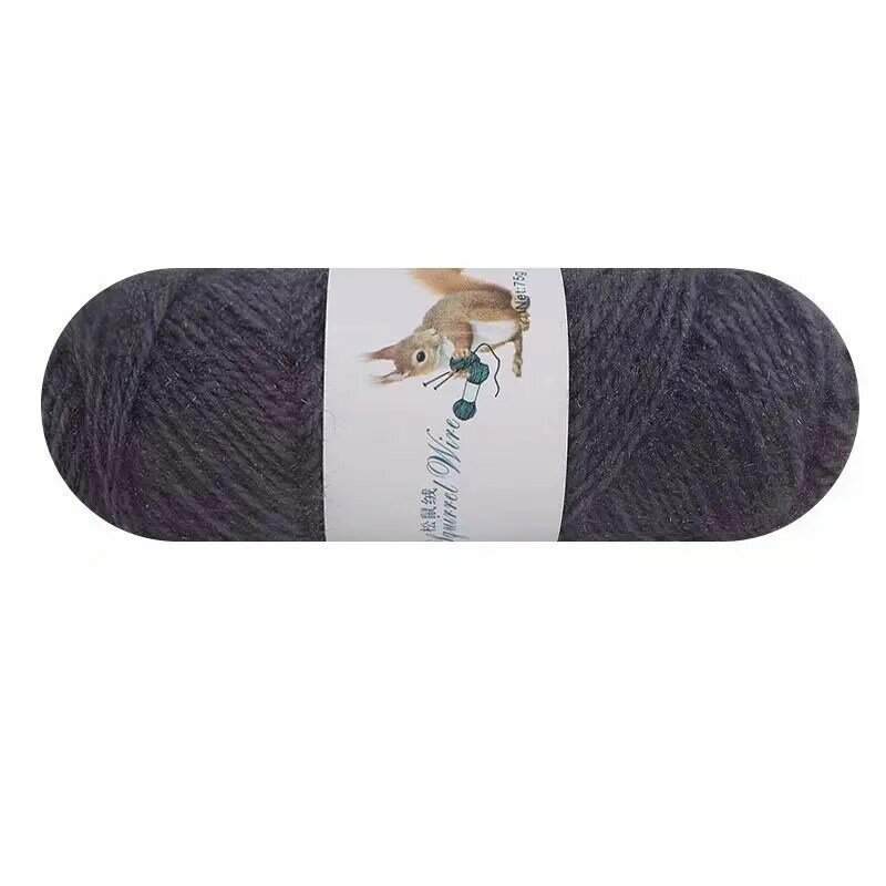 Fil de laine crocheté écureuil, 75g, laine tricotée à la main, écheveaux de laine pour bricolage, écharpe de chapeau d'hiver