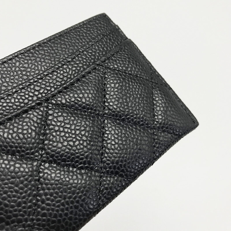 Miercol – porte-cartes en cuir Caviar noir, classique, offre spéciale