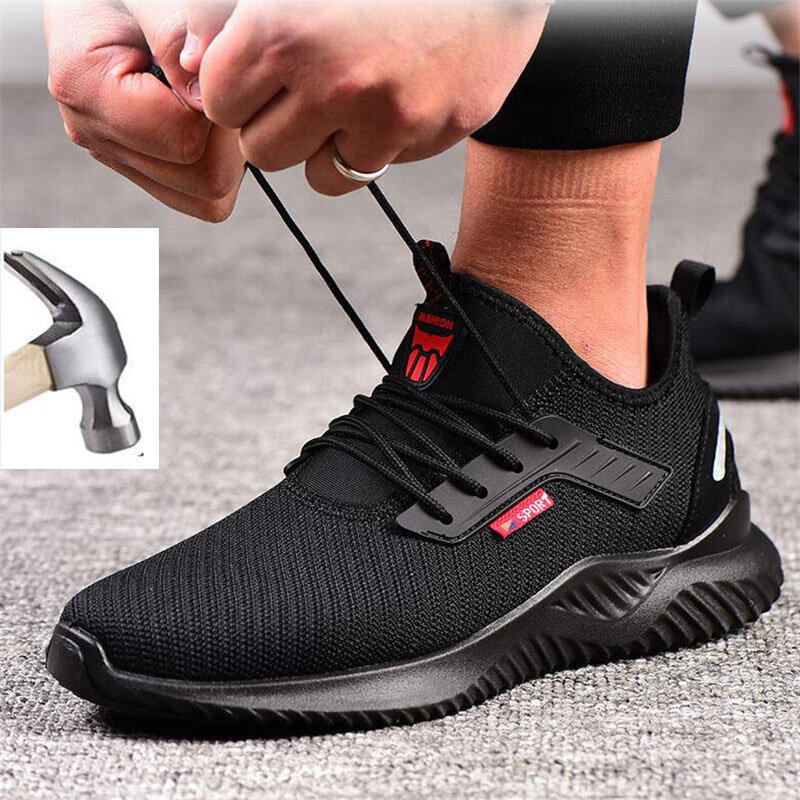 2021 Autumn Steel Toe Work Safety Shoes for Men Puncture Proof Security Boots Man Breathable Non-slip Industrial Sneakers Male
