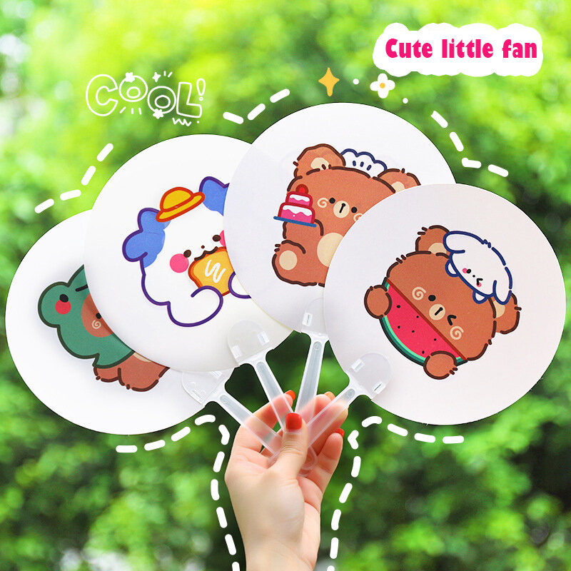 8 Kinds of  Cartoon Toy Small Round Fan Cute Children's Small Fan Student Ins Hand Fan Summer Outdoor Portable Child Gift Cute