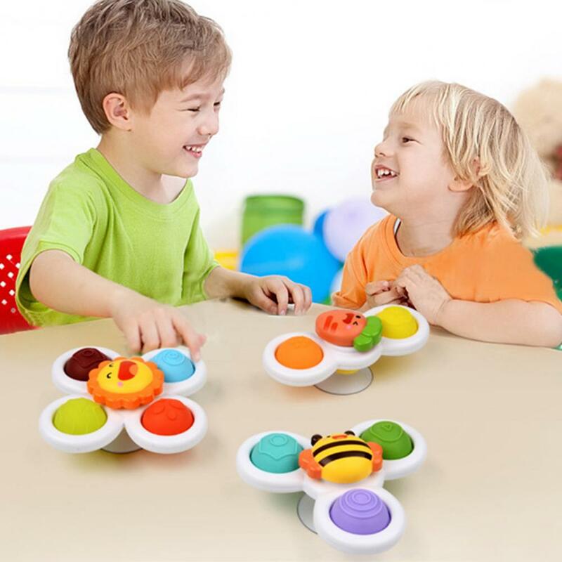 Suction Cup Toy Easy-using Educational Light Weight Suction Cup Baby Bath Toys for Bathroom Spinner Toy Suction Spinner