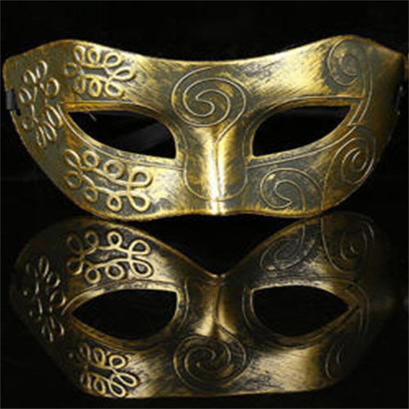 Men Retro Greece Roman Gladiator Warrior Masquerade Mask Halloween Costume Party Mask, Vintage Greek Roman Mask Gold/Silver