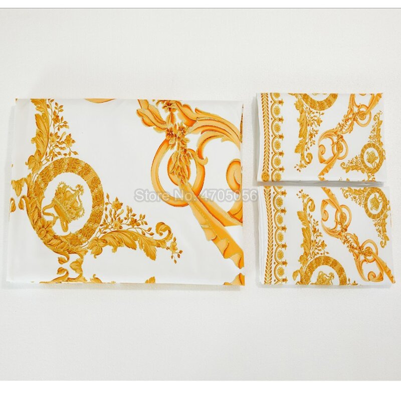 Regali di lusso in stile europeo Set di biancheria da letto barocco in oro bianco copripiumino morbido e accogliente federa 3 pezzi copripiumino lenzuola