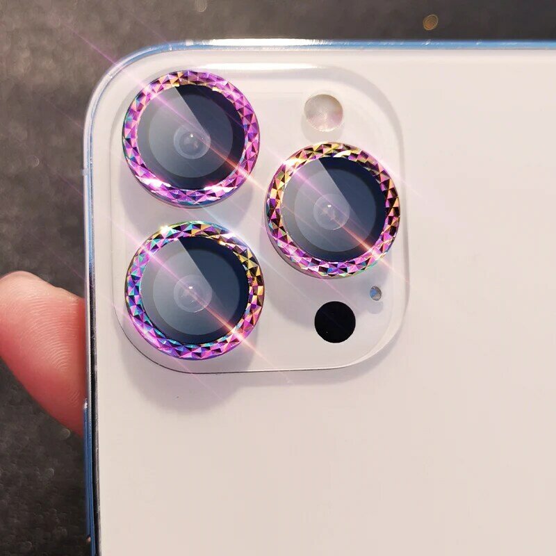 Neue Diamant Objektiv Film Abdeckung Für iPhone 13 Pro Max Kamera Glas Fall Metall Protector Aluminium iPhone13 Pro 13 Mini len Hawkeye
