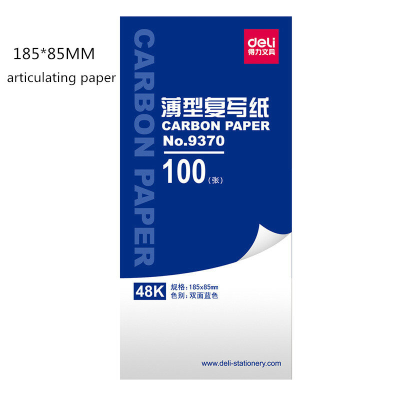 Deli 9370 papel de cópia azul 48 abertos 185*85mm 100 folhas/caixa cópia papel azul