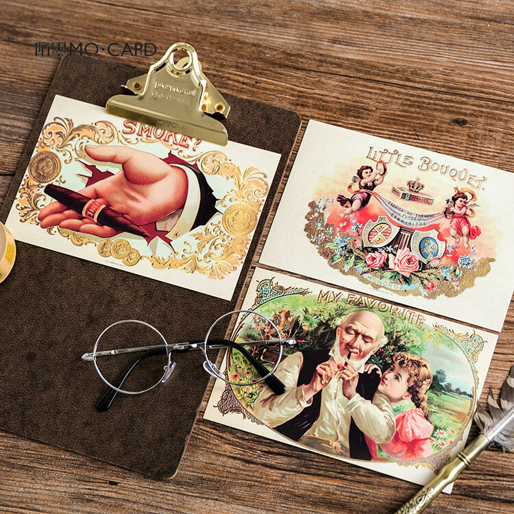 Carte postale rétro âge doré, carte de vœux, carte de Message, cadeaux de noël et du nouvel an, 30 feuilles/ensemble