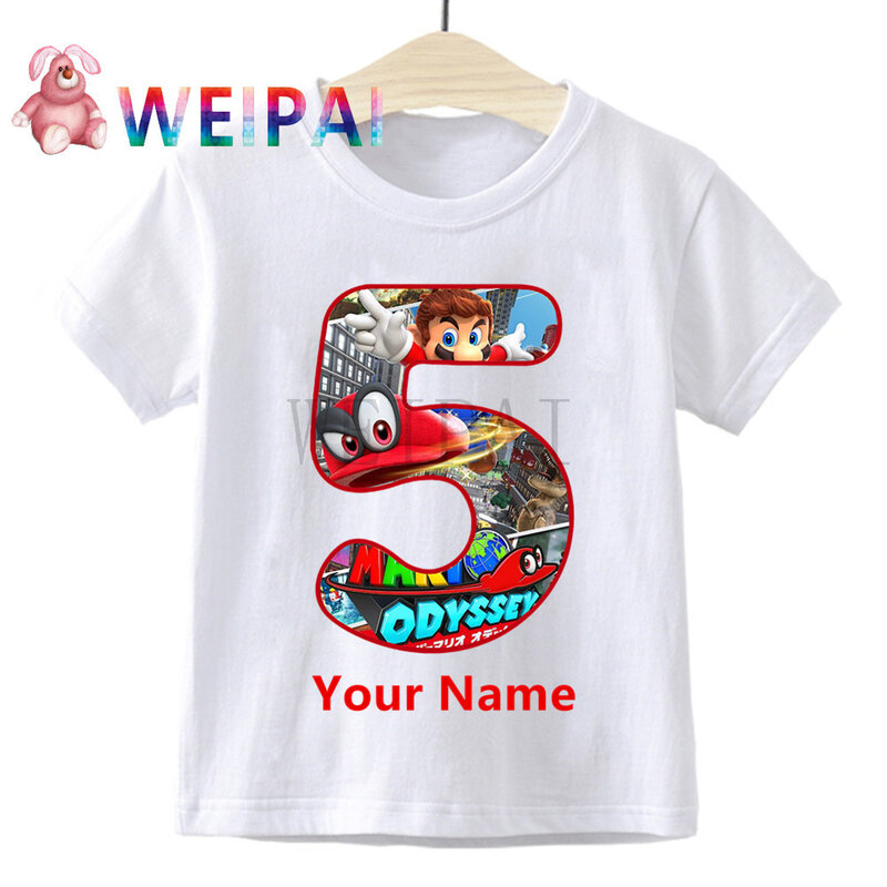Dzieci czystej bawełny Mario Luigi koszulki kostium chłopcy dziewczęta letnie koszulki najlepsze ubrania dla dzieci ubrania Casual koszulki urodziny