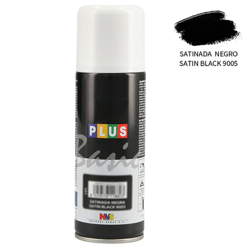 FUSIYU-Spray de Pintura Acrílica de 200 ml, Secado Rápido Sin Burbujas,Estándar,Enviar desde Europa,Color Satinada Negro 9005