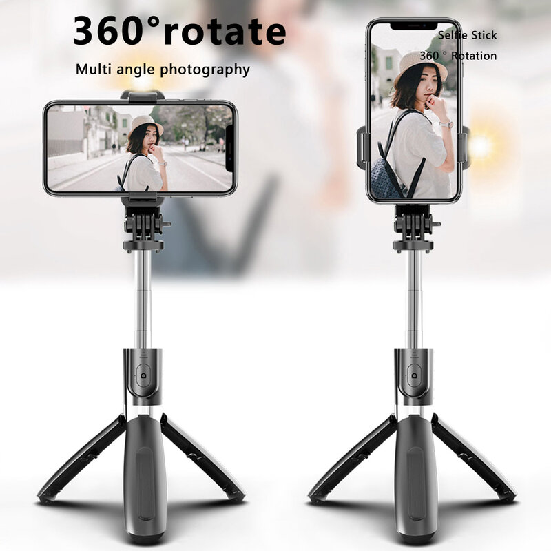 Nuevo inalámbrico Bluetooth Selfie Stick trípode plegable monopiés de vídeo con luz de relleno para SmartPhone para cámara de acción deportiva al por mayor