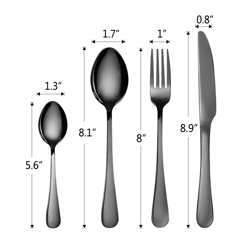 Upspirit Creative Dinnerware Set 16pcs Stainless Steel Cutlery Set Knife Fork Spoons Flatware Kit Tableware Set Dishwasher Safe